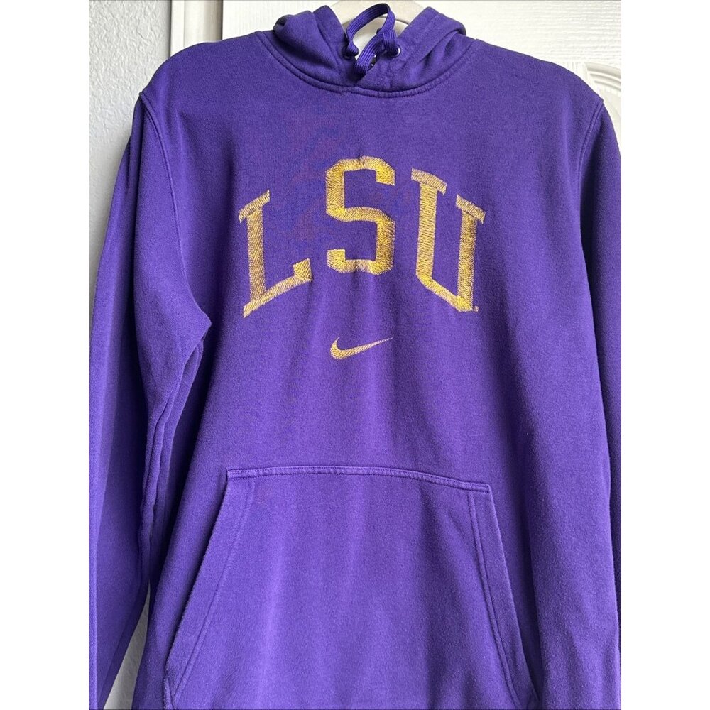 LSU Tigers Nike Hoodie Sweatshirt Purple Yellow Size Large - Picture 2 of 6